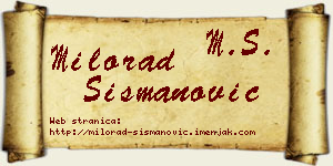 Milorad Šišmanović vizit kartica